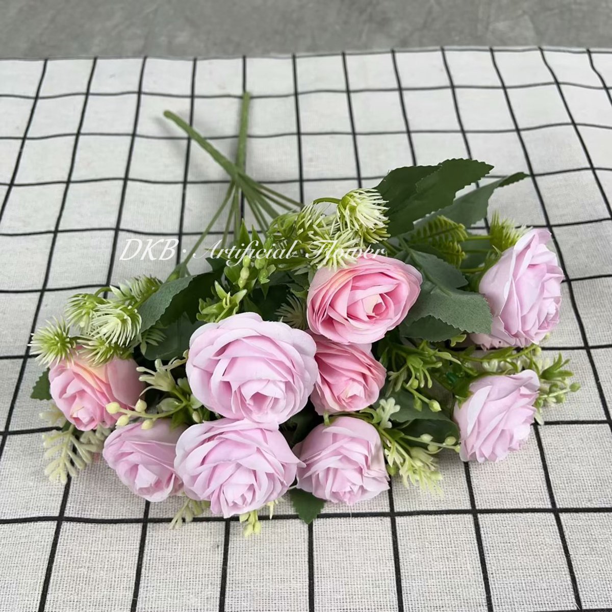 DKB low price wholesale Premium wedding flowers 4 head fa ke silk dried rose artificial flowers
