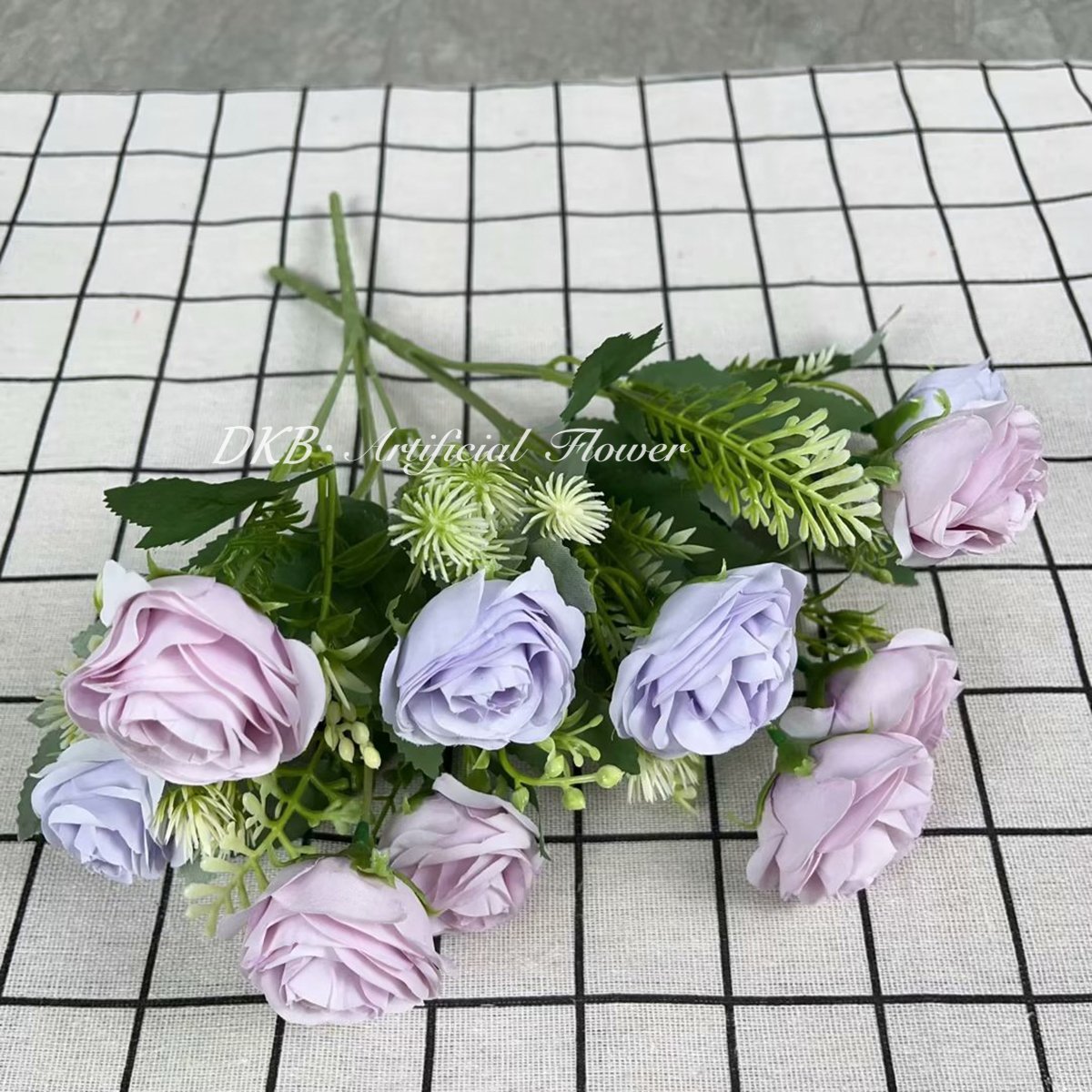 DKB low price wholesale Premium wedding flowers 4 head fa ke silk dried rose artificial flowers