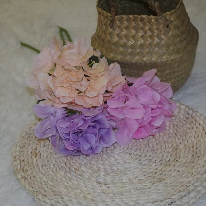 Factory Direct Price Decorative Artificial Flower Wholesale Artificial Flowers Wedding Decoration Hydrangea With 18 Petals 3d