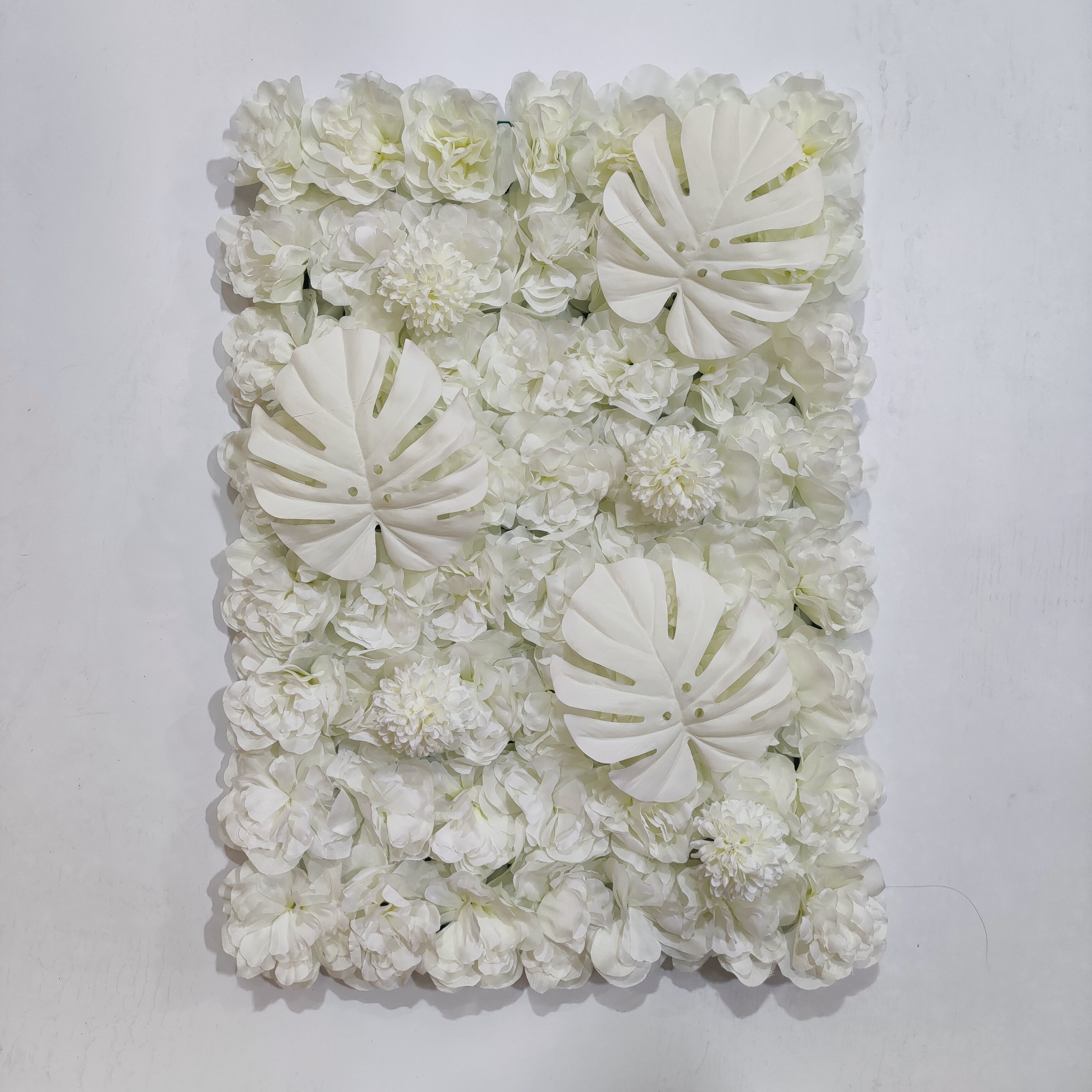 Cloth Fabric Roll Up White Wedding Rose Flowers Wall Backdrop Artificial Wall Decoration Flower Wall Panels