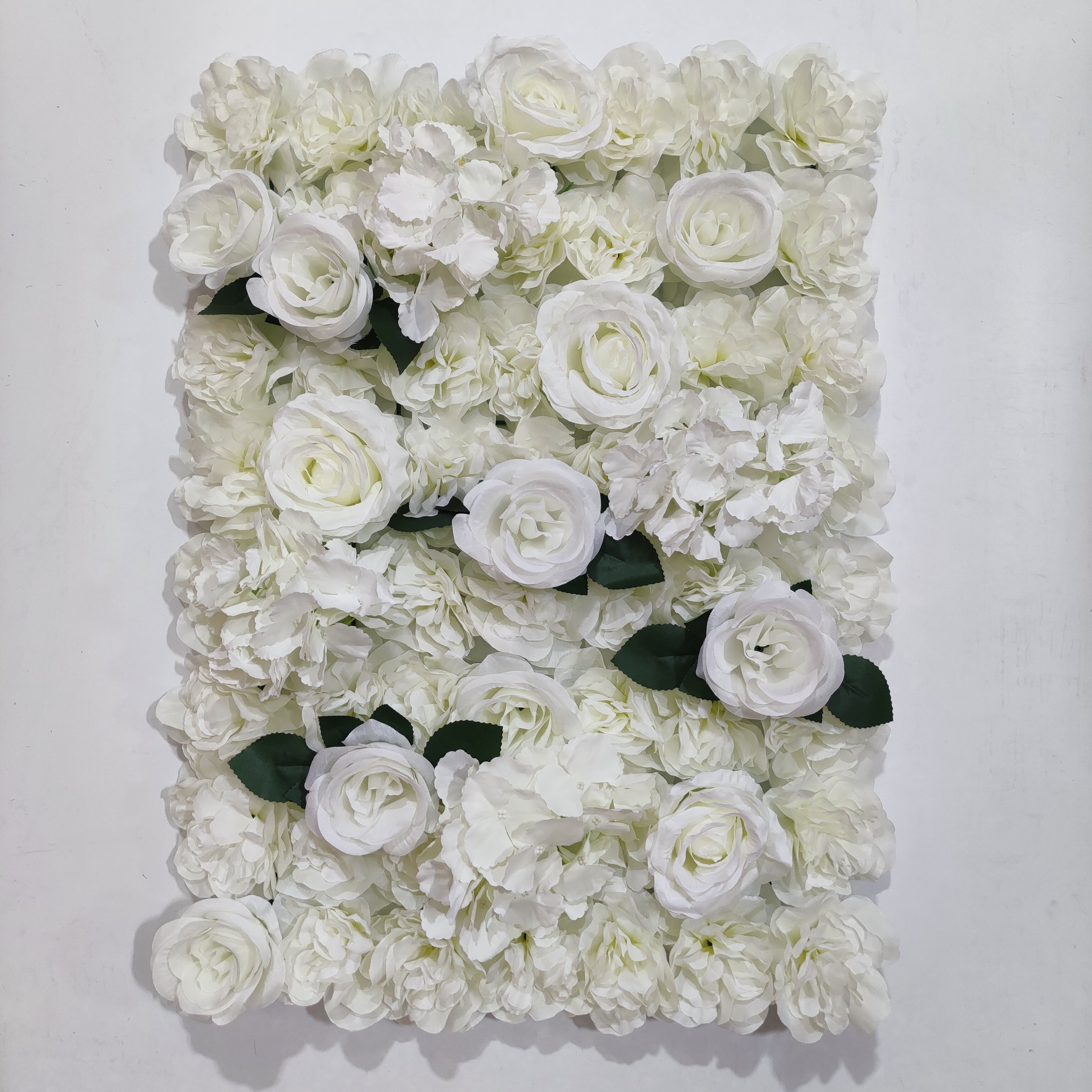 Cloth Fabric Roll Up White Wedding Rose Flowers Wall Backdrop Artificial Wall Decoration Flower Wall Panels