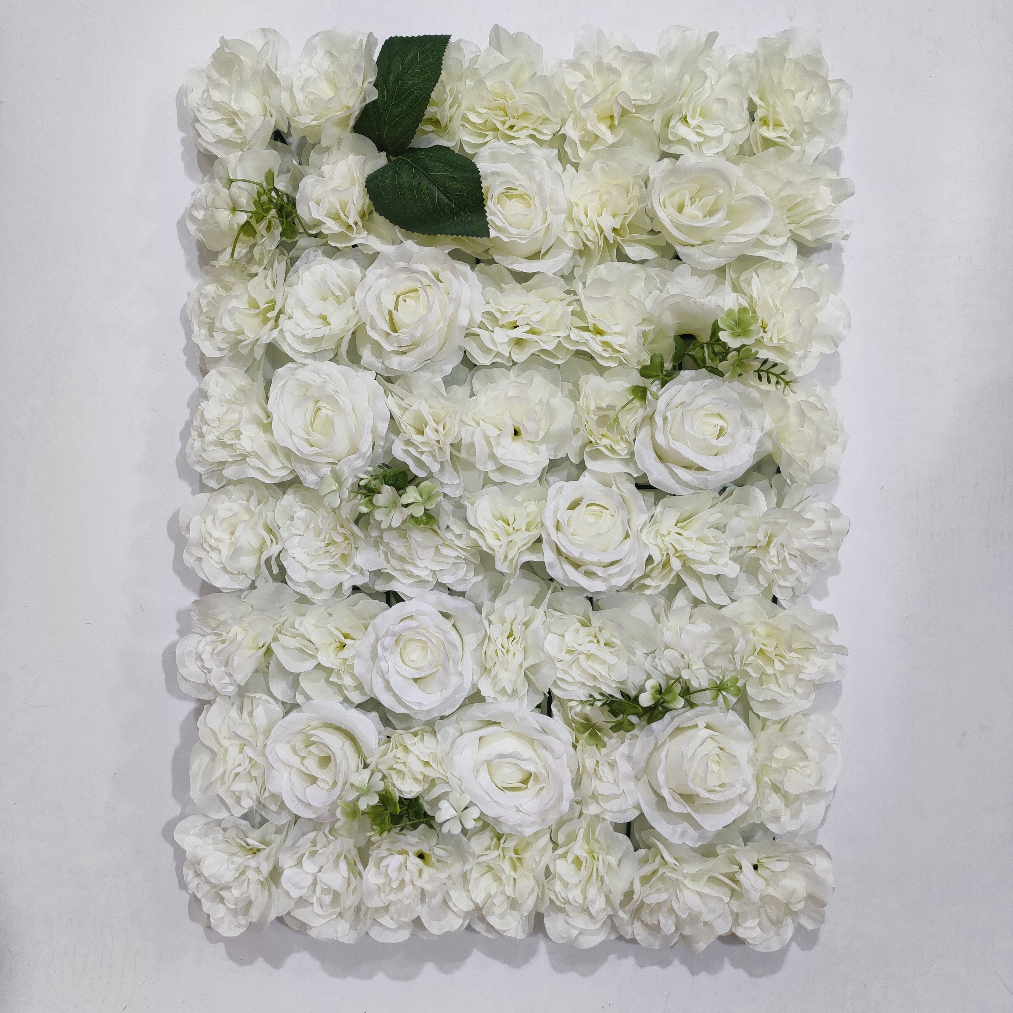 Cloth Fabric Roll Up White Wedding Rose Flowers Wall Backdrop Artificial Wall Decoration Flower Wall Panels
