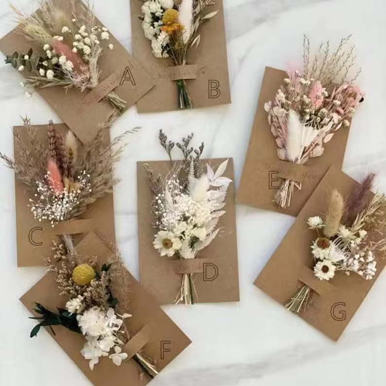 Mini Dried flower bouquet table decoration small milk bottle arrangement letterbox gift pampas Boutonniere BOHO cake flowers