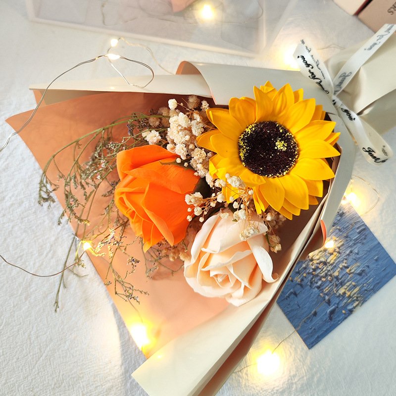 Transparent Plastic Preserved Bouquet Packaging Square Gift Clear PVC Cylindrical Flower Gift Box With Window