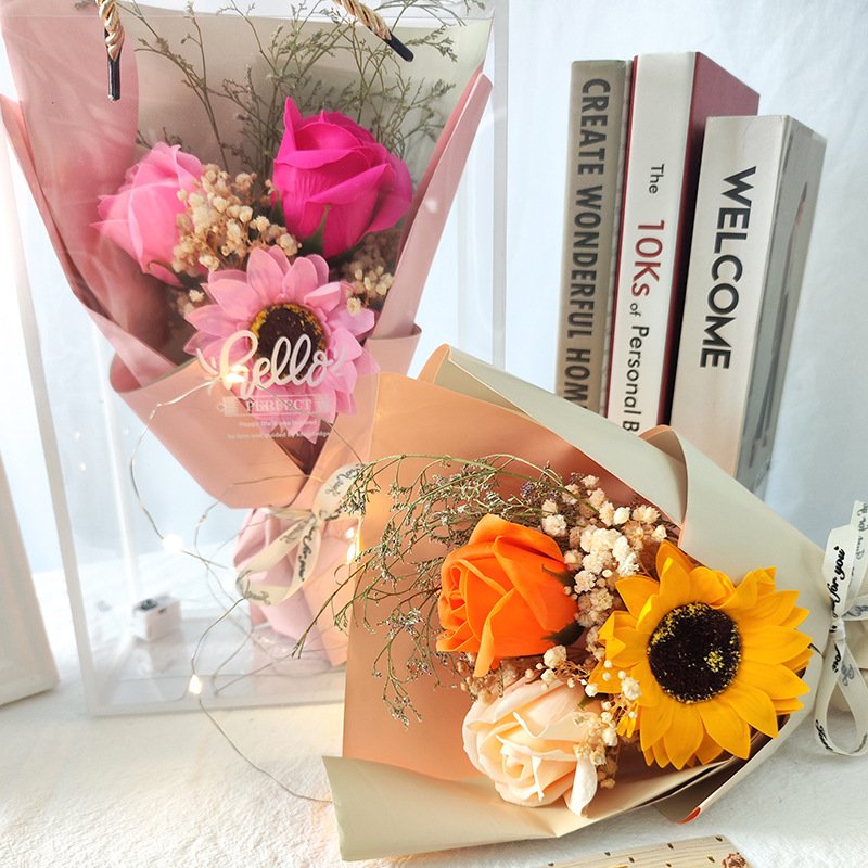 Transparent Plastic Preserved Bouquet Packaging Square Gift Clear PVC Cylindrical Flower Gift Box With Window
