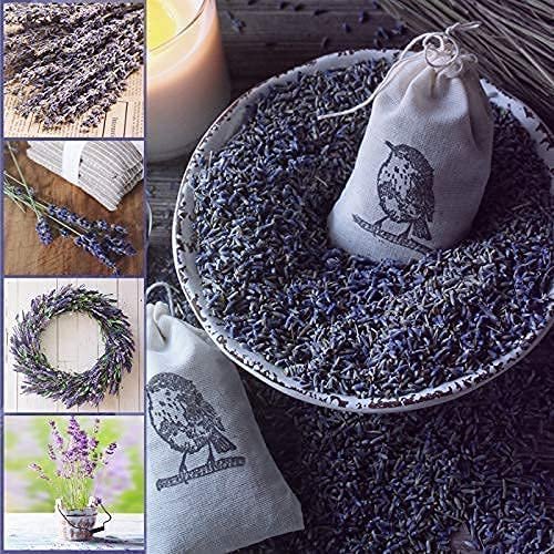Hfloral Dried Lavender Bundles Natural Dried Lavender Dried Flowers Stems for Home Wedding Decoration Flower Arrangements Home
