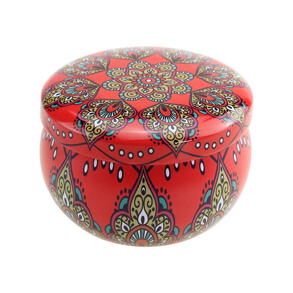 Stock Wholesale Large Unique Decorative 2oz Candles Dried Flower Scented Soy Wax Tin Gift Set