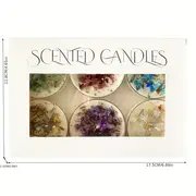 6pcs/set Wholesale Luxury Dried Flowers Crystal Stones Scented Gift Candles Set Aromatic Soy Wax Candles For Wedding Home Decor