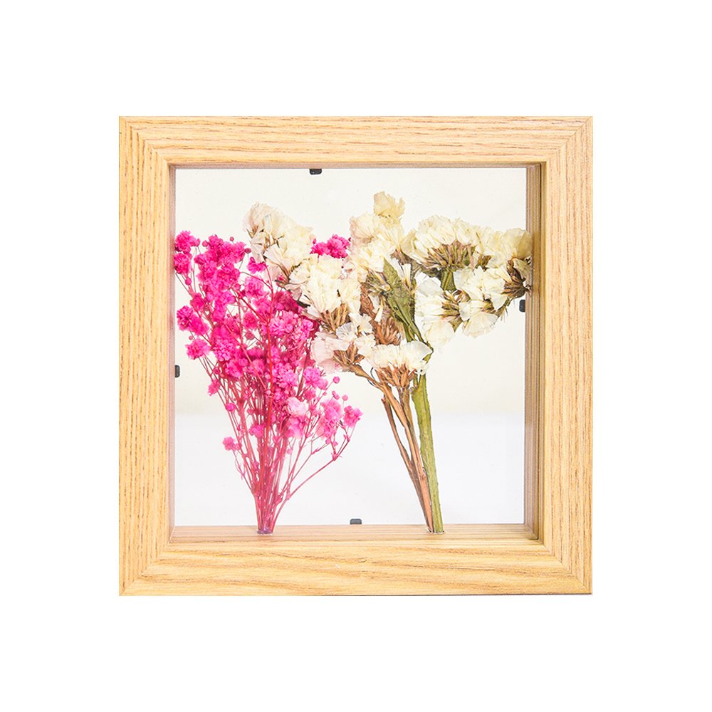 Modern Fashion Customized Wall Mounted Tabletop Shadow Box Double Sided Glass Artwork Pressed Dried Flower Display Frame