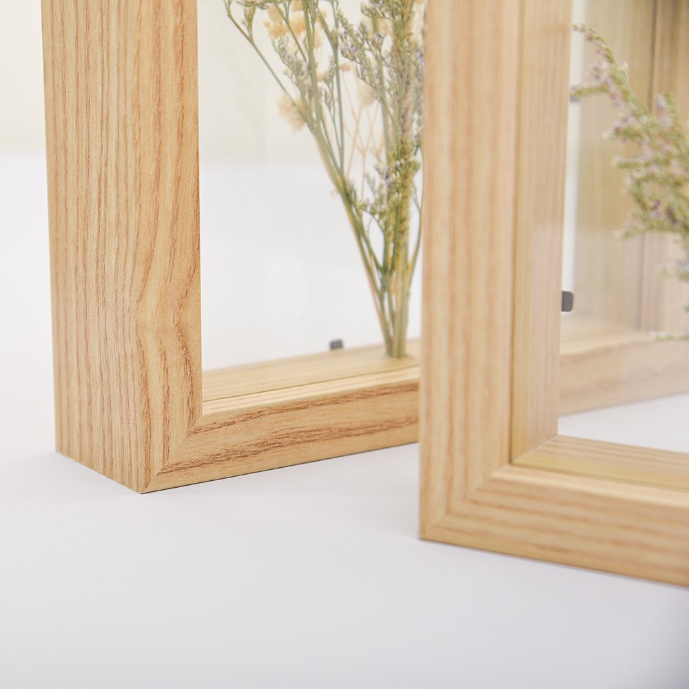 Modern Fashion Customized Wall Mounted Tabletop Shadow Box Double Sided Glass Artwork Pressed Dried Flower Display Frame