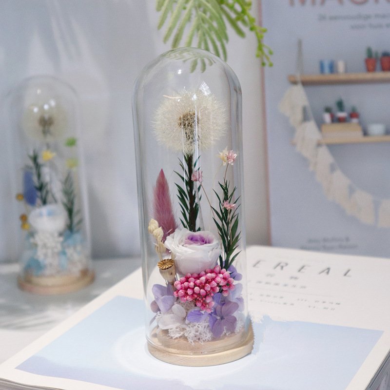 Natural Dandelion Dried Flower Dandelion Dried Flower Dry dandelion Specimen in Glass Dome for Unique Anniversary Birthday Gift