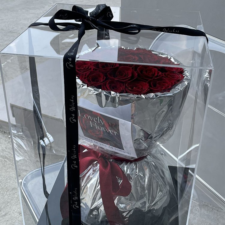 Popular Practical Metal Style Birthday Valentine's Day Wedding Preserved Roses Bouquet
