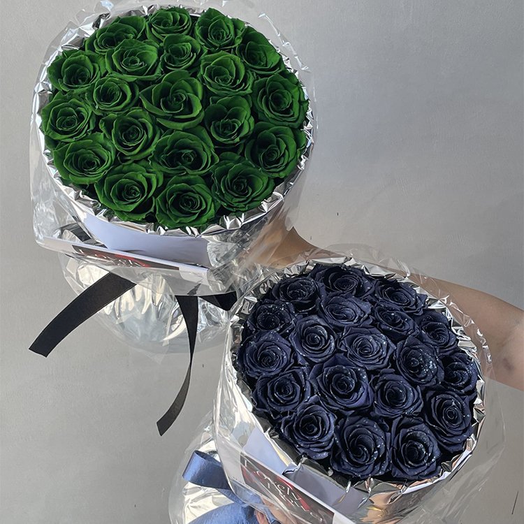 Popular Practical Metal Style Birthday Valentine's Day Wedding Preserved Roses Bouquet