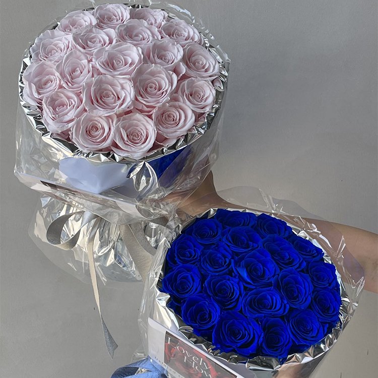 Popular Practical Metal Style Birthday Valentine's Day Wedding Preserved Roses Bouquet