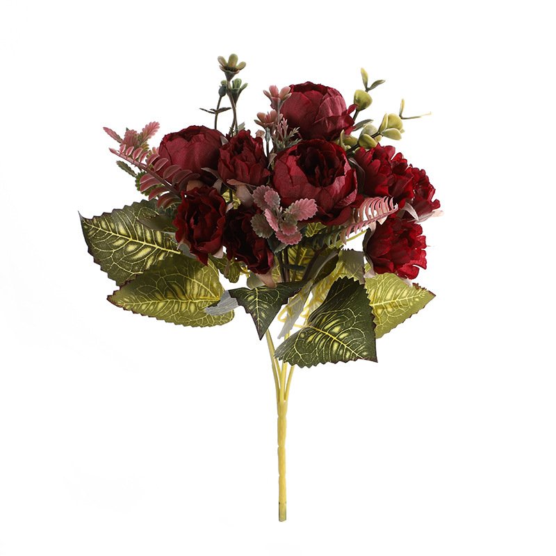 wholesale high quality natural-like peony clove artificial flower bunch wedding simulated rose flowers plants for decoration