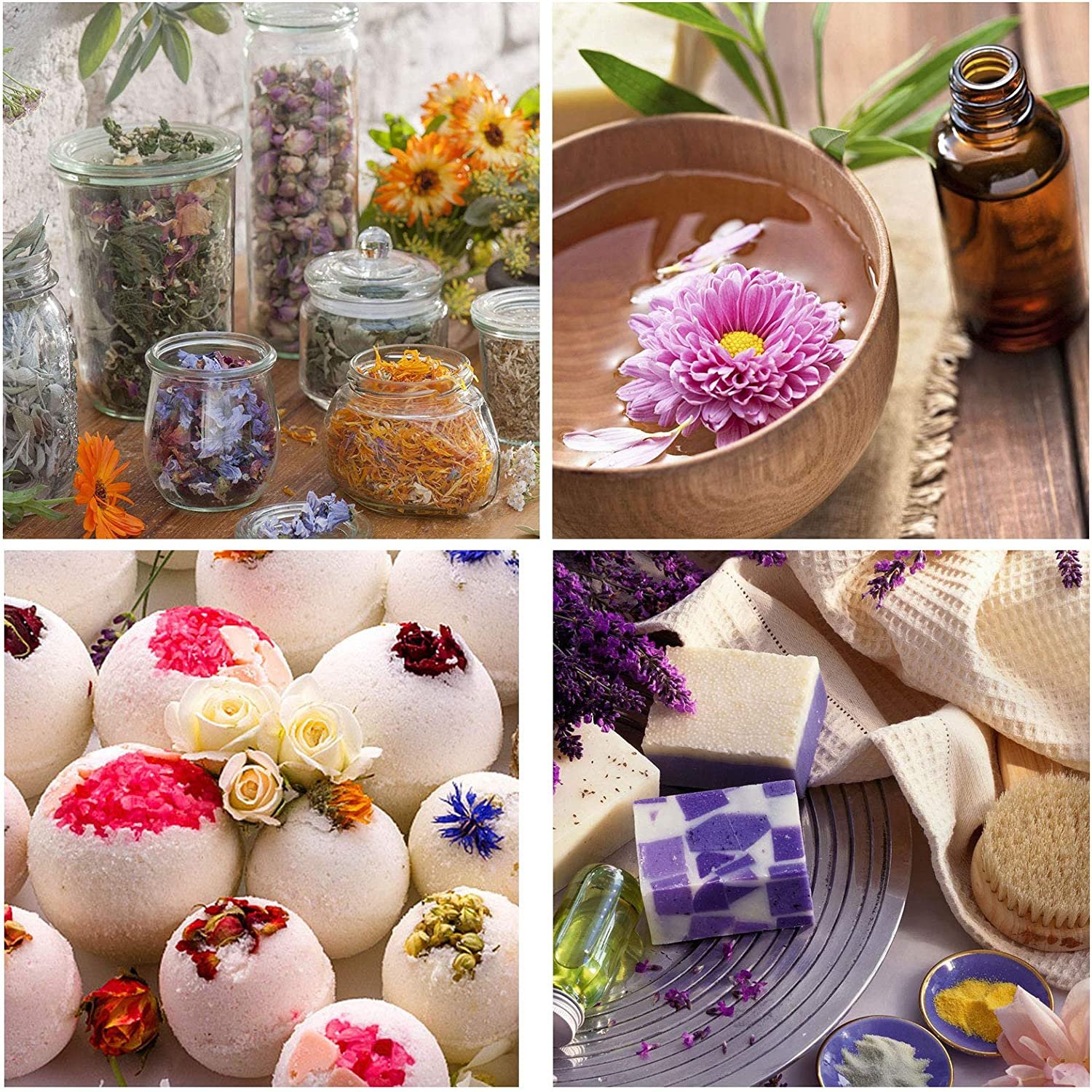 16 Bags Dried Flowers Herbs Kit 100% Natural Dried Flowers Mother's Day Easter Jewelry Dried Flower Pampas Grass Soap Easter