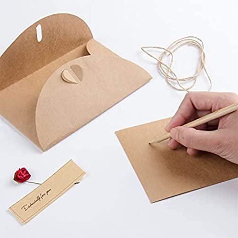 Handmade Greeting Cards Holiday Dried Flowers Greeting Cards Kraft Blank Note Thank Notes for Party Invitation Card