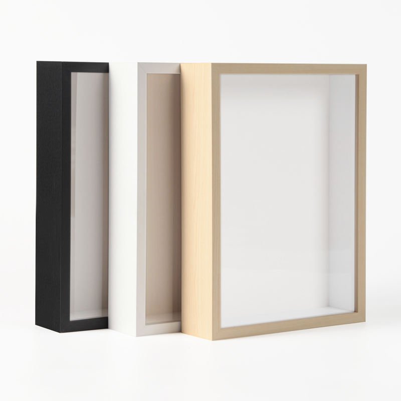 Customized wholesale multi-size 3D Deep insect display MDF shadow box photo frames with glass