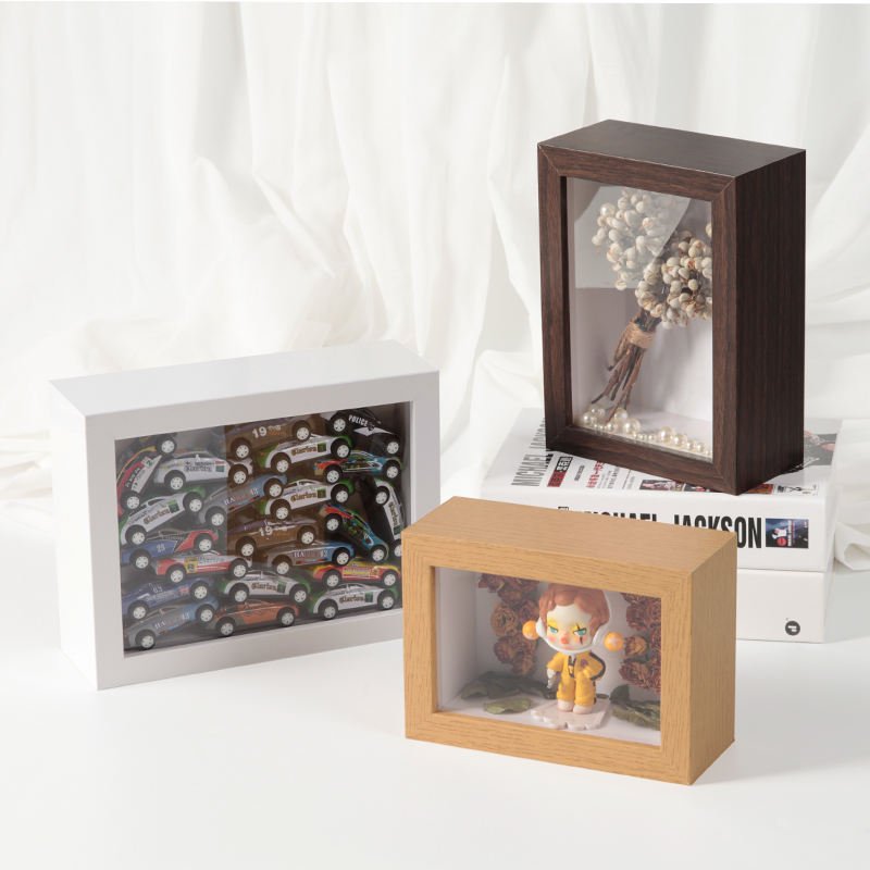 Customized wholesale multi-size 3D Deep insect display MDF shadow box photo frames with glass