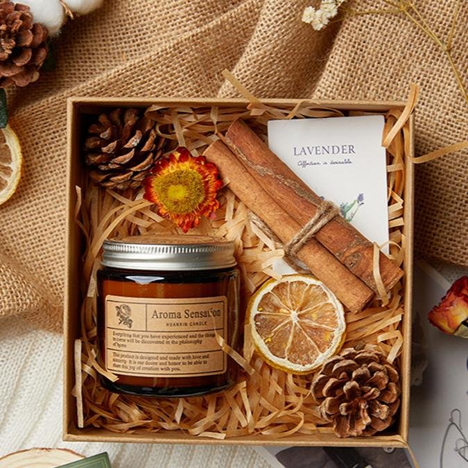 Luxury matchstick dried flower aromatherapy candle set for mom girlfriend kinds