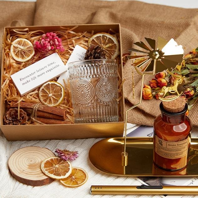 Luxury matchstick dried flower aromatherapy candle set for mom girlfriend kinds