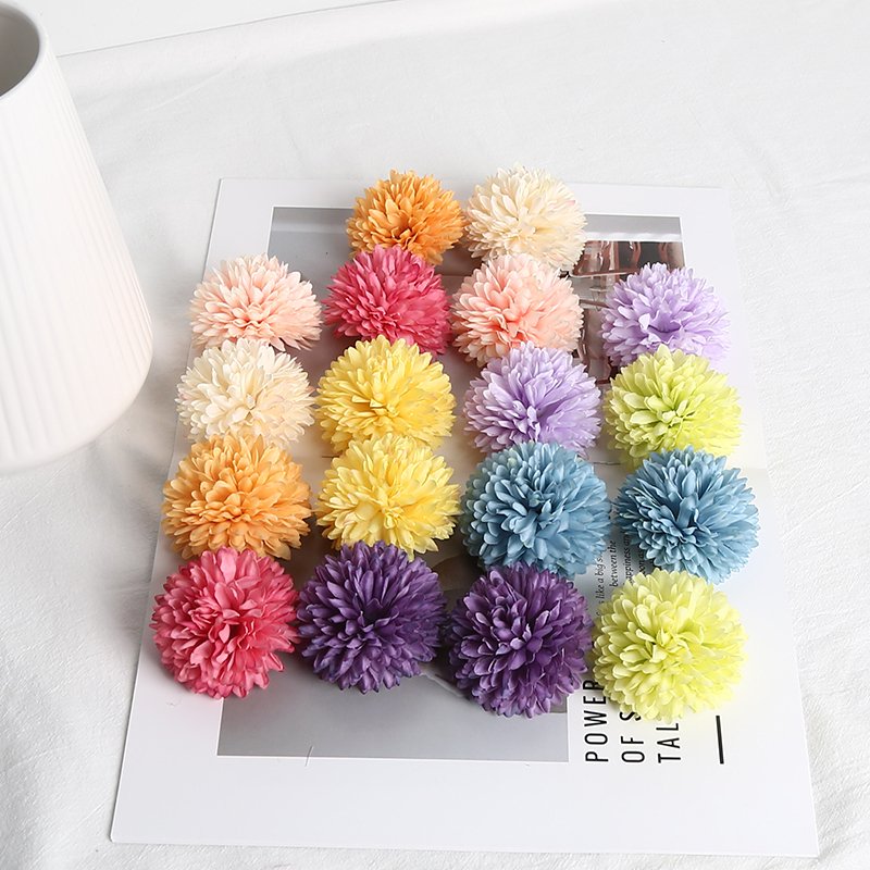 Artificial flower head 8cm small chrysanthemum wedding decoration hall flower arrangement hairpin flowers DIY materials
