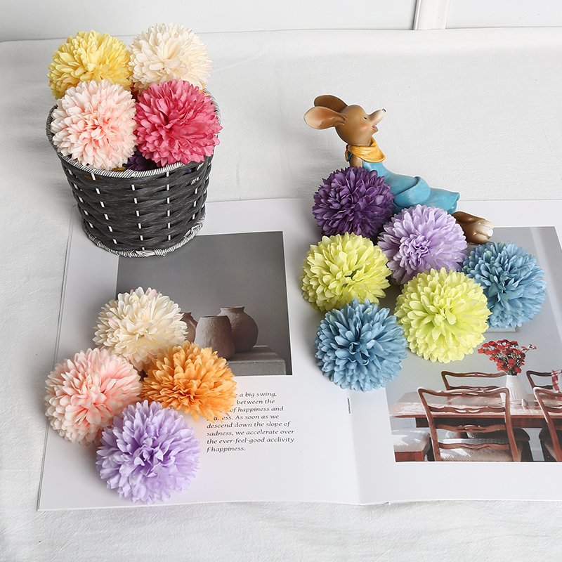 Artificial flower head 8cm small chrysanthemum wedding decoration hall flower arrangement hairpin flowers DIY materials