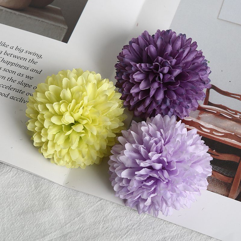 Artificial flower head 8cm small chrysanthemum wedding decoration hall flower arrangement hairpin flowers DIY materials
