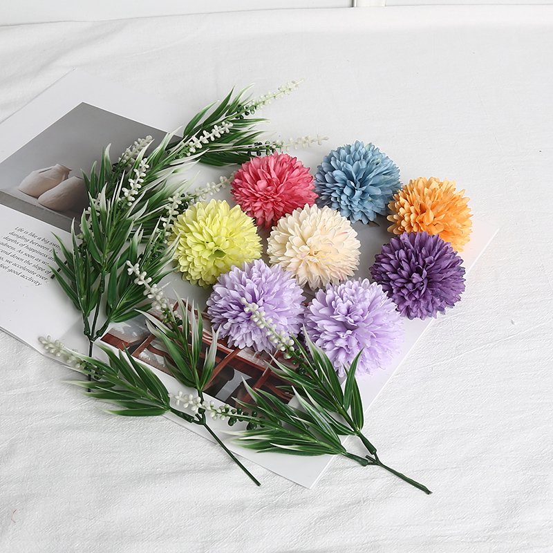 Artificial flower head 8cm small chrysanthemum wedding decoration hall flower arrangement hairpin flowers DIY materials