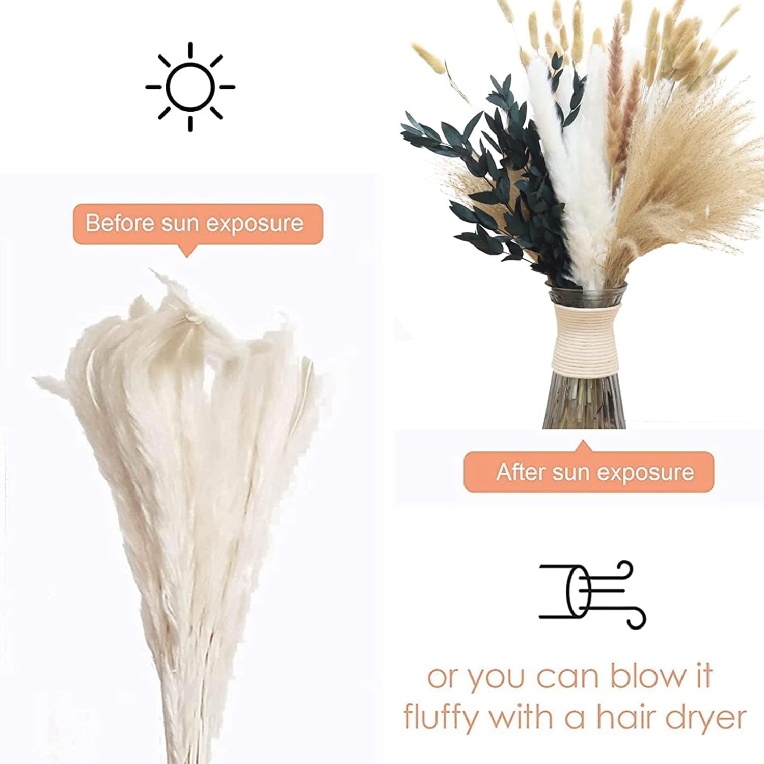 Soft Dream 2024 Autumn home decor flower pampas bouquet boho wedding arrangement Bride dried flower bouquet for gift