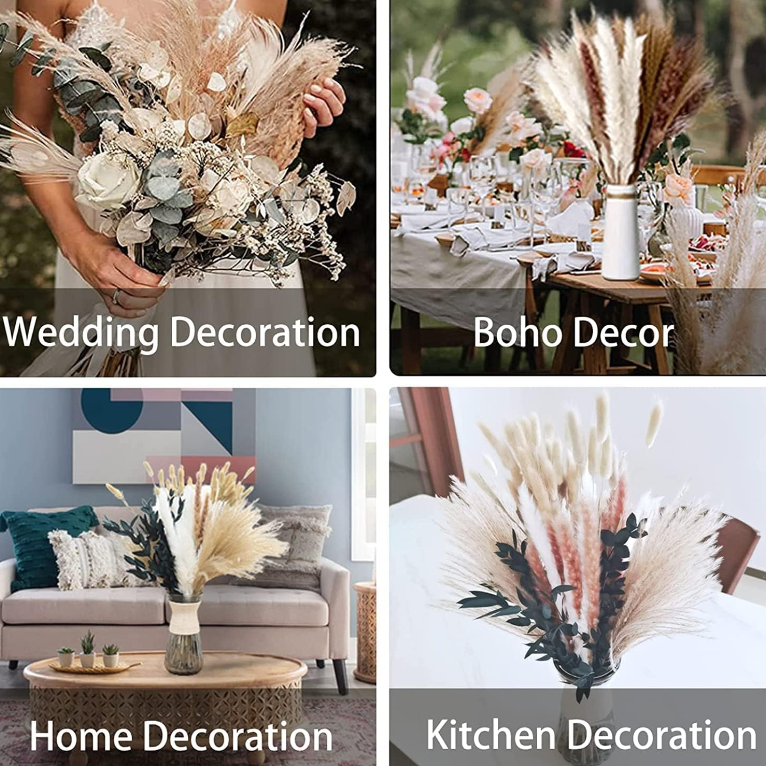 Soft Dream 2024 Autumn home decor flower pampas bouquet boho wedding arrangement Bride dried flower bouquet for gift