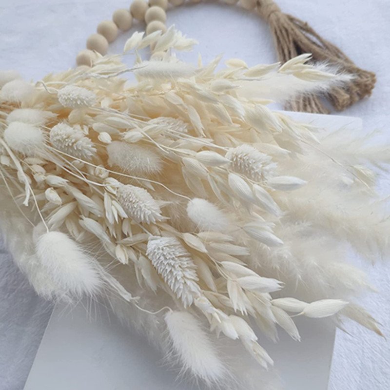 G57 Boho Flowers Home Table Decor Handpicked Bunch White Bunny Tails Dried Flowers 17inch Dried Pampas Grass Decor Bunny Tails