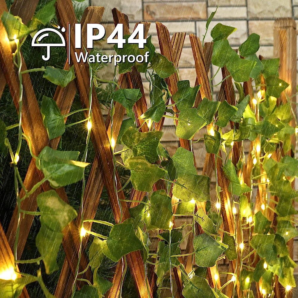 A84 Garden Party Thanksgiving Hanging Decoration LED String Lights Artificial Lvy Leaves Garland Plants Lvy Vines