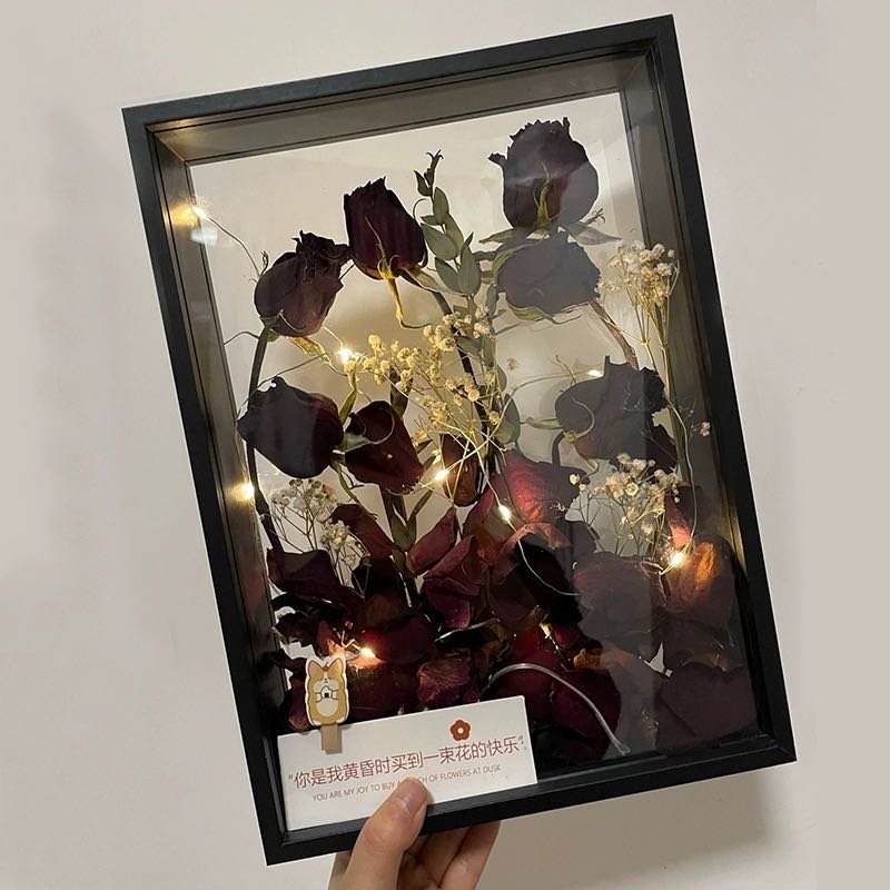 Shadow Box Picture Frame 8x10 Shadow Boxes Display Cases Wood Shadow Box Set for Dried Flowers