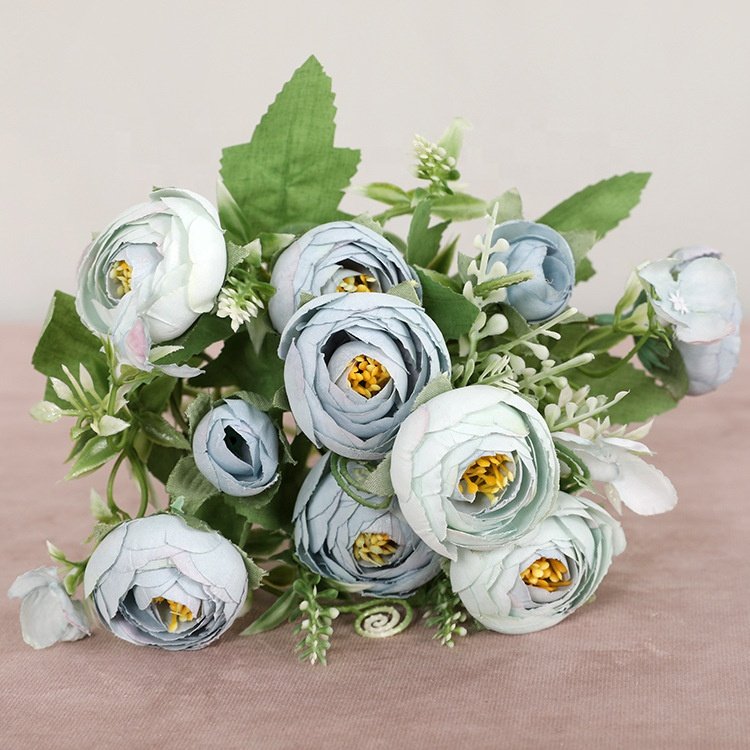 Multicolor Tea Roses Vases for Home Decoration Accessories Daisy dried flowers Artificial plants Wedding Decoration
