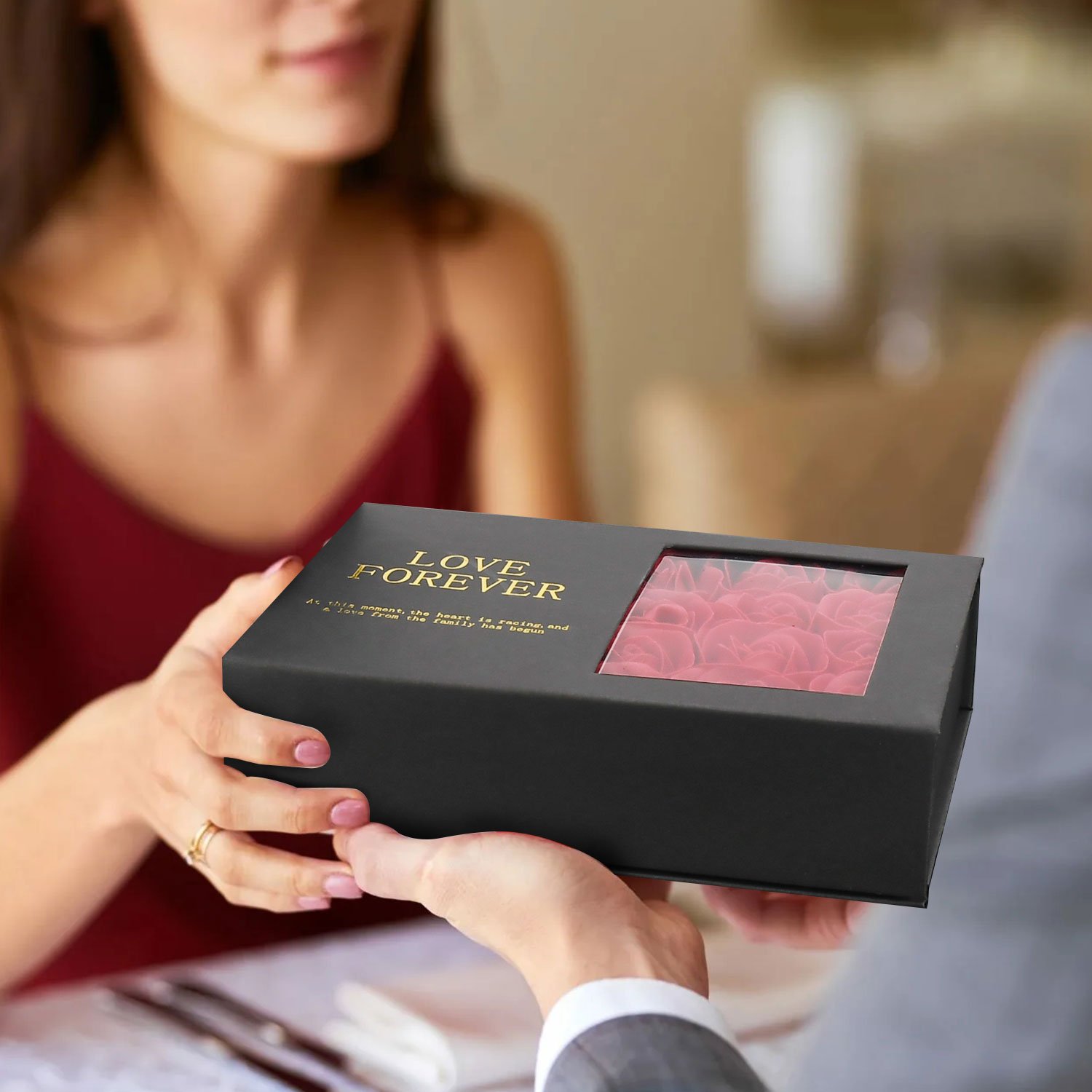 Ready to Ship Best Gift Her Artificial Never Dried Preserved Roses Flower Box with Withered Red Roses