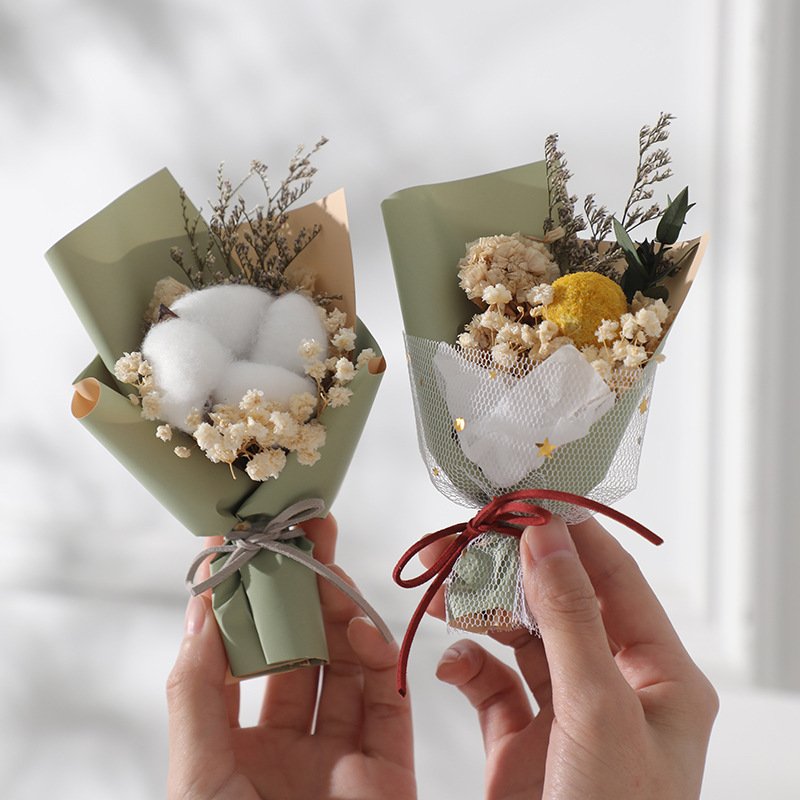 Plants Bouquet Valentines Day Gift Rose Forever Flowers Dried Preserved Flowers Christmas Gift for Women Girls Romantic Party