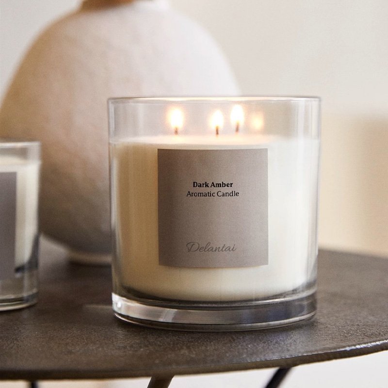Custom Private Label 3 Wick Candles Scented Luxury Aromatherapy Spiritual Healing Crystal Candle Soy Glass Jar Scented Candles