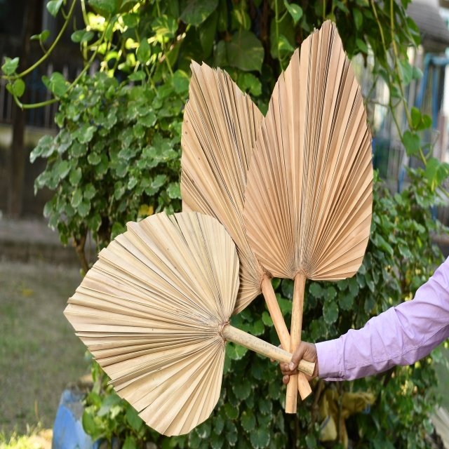 Preservative Palm Spear Cut Leaves Dry Material Artificial Flowers for Wedding and Christmas Decoration