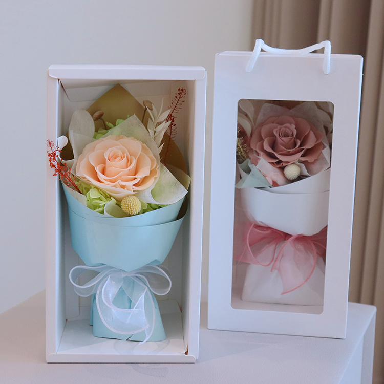 Customized Preserved Roses Dried Flowers Plants Preserved Flower Ornament Preserved Rose Bud Preserved Flower Rose Bouquet