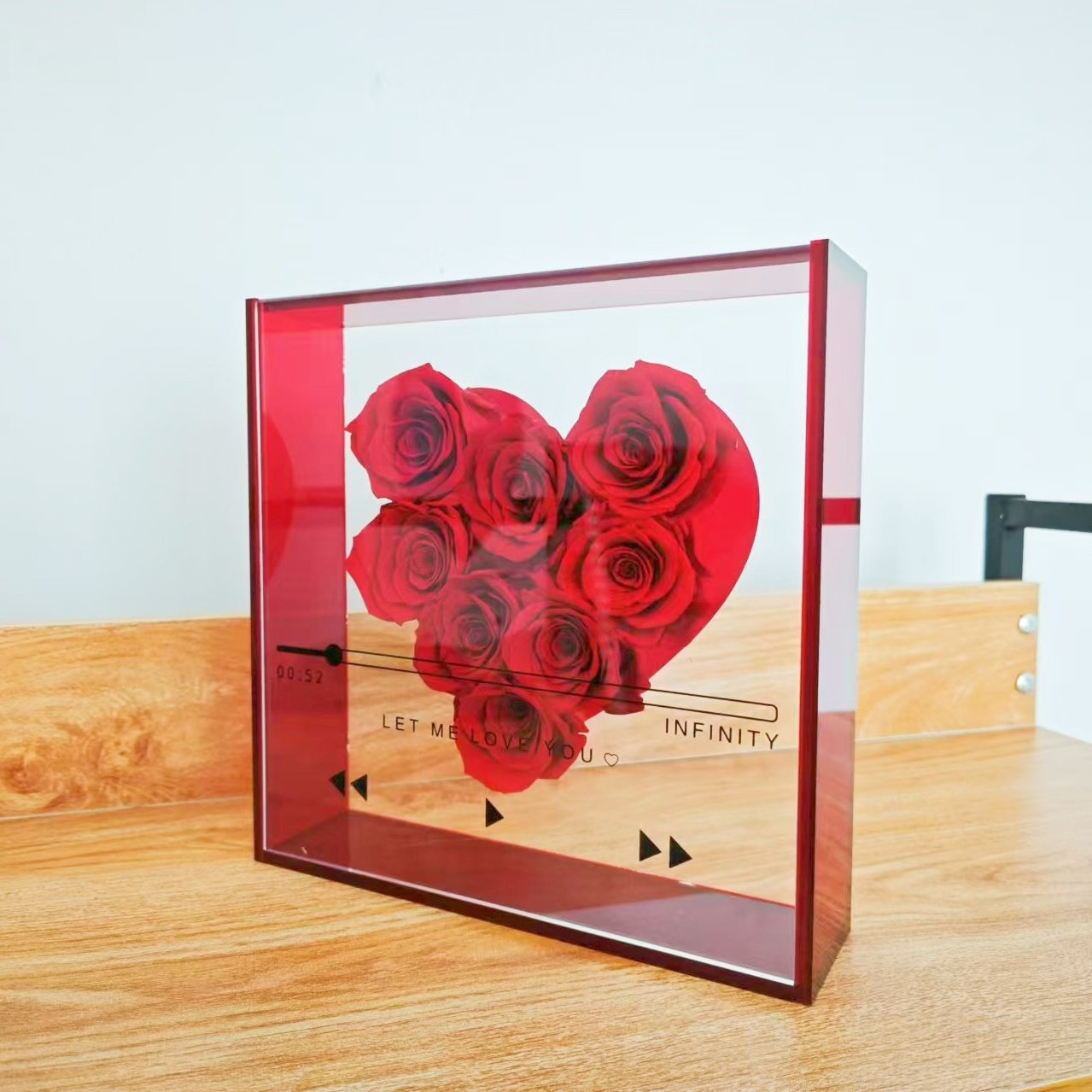 Mothers Day Gift Wholesale Everlasting Rose Real Eternal Immortal Decorative Flower Preserved Roses in acrylic Box