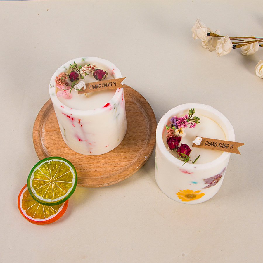 Handmade Luxury with Dried Flowers Custom Aroma Private Label for Home Decoration Christmas party wedding scented candles