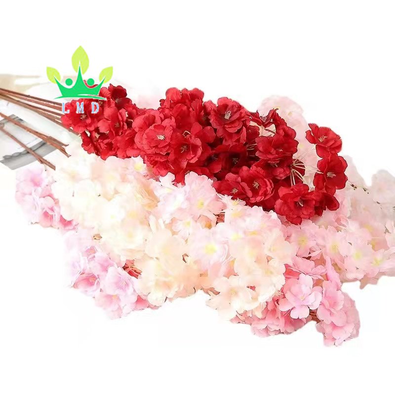 Artificial Cherry Blossom Branches Cherry Flowers Silk Tall artificial Flower Vase Arrangements for Home Wedding Decoration