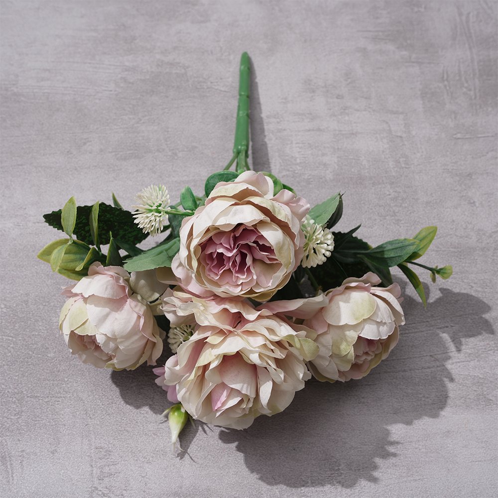 Peony combination new peony bud home autumn decorative flowers wedding flowers row landscape silk flowers cross border