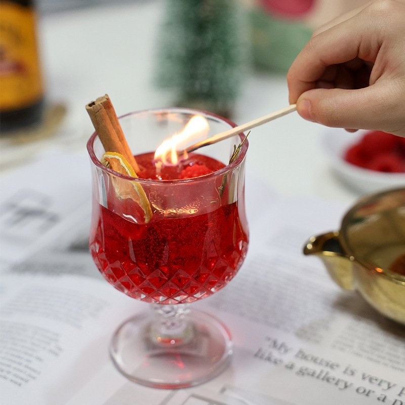 Funday Dried Flower Red Wine Cinnamomum Cassia Soda Water Bubble Jelly Candle