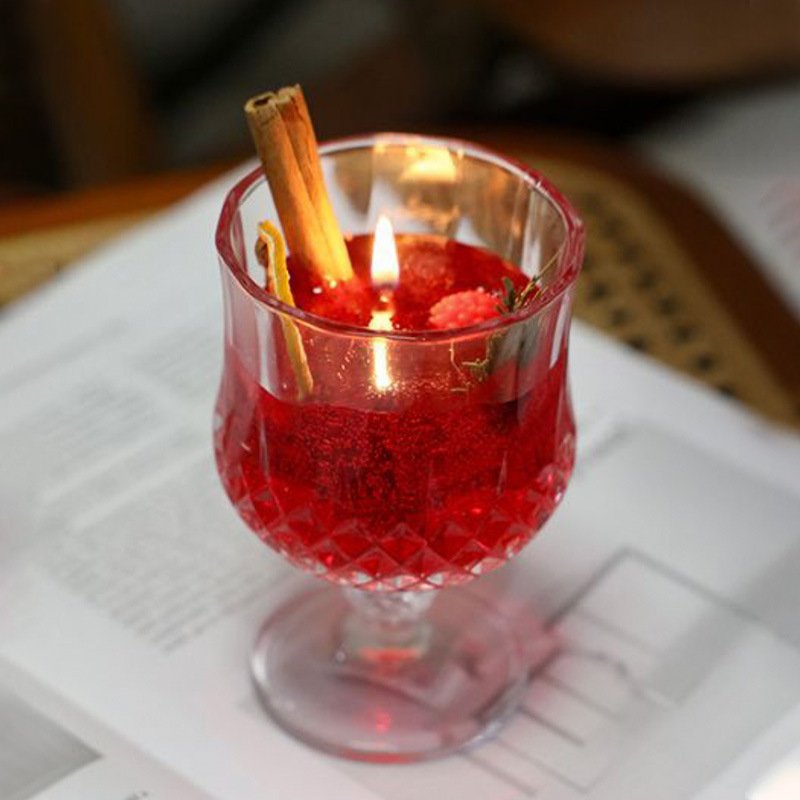Funday Dried Flower Red Wine Cinnamomum Cassia Soda Water Bubble Jelly Candle