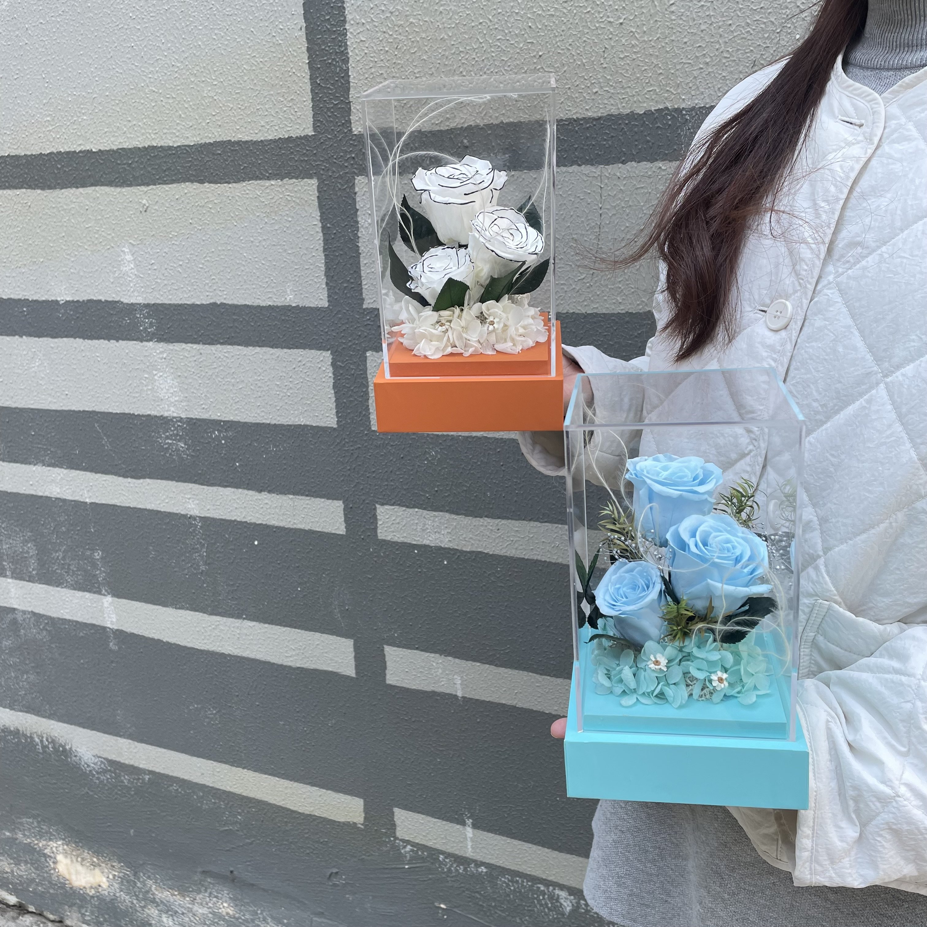 2025 Valentine Day Gifts Wholesale Luxury Gift Preserved Flower Box Preserved Prince of Acrylic Rose For Gift