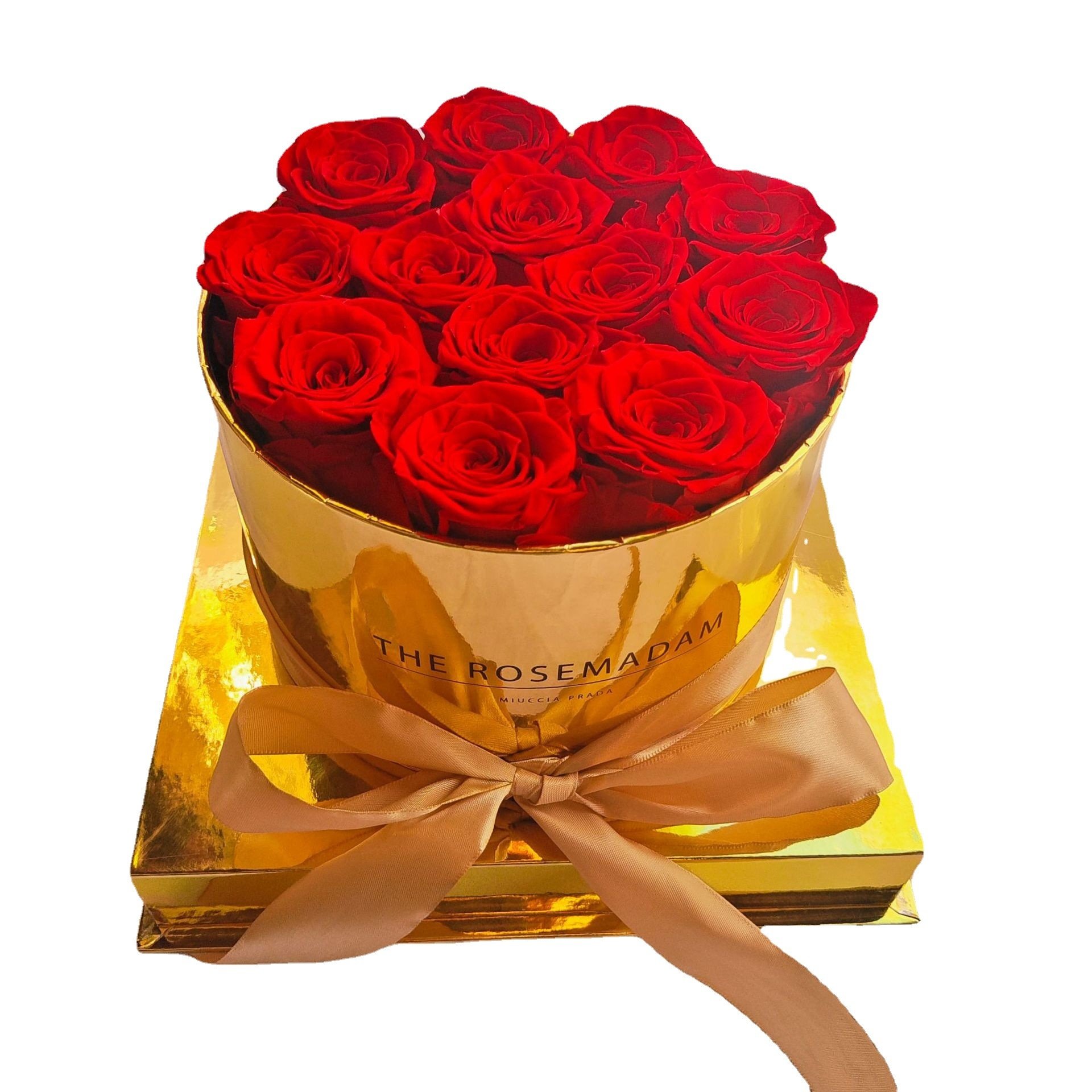High Quality Stabilized Preserved Roses Immortal Eternal Forever in round Silver gold Box for Thanksgiving Wholesale Available