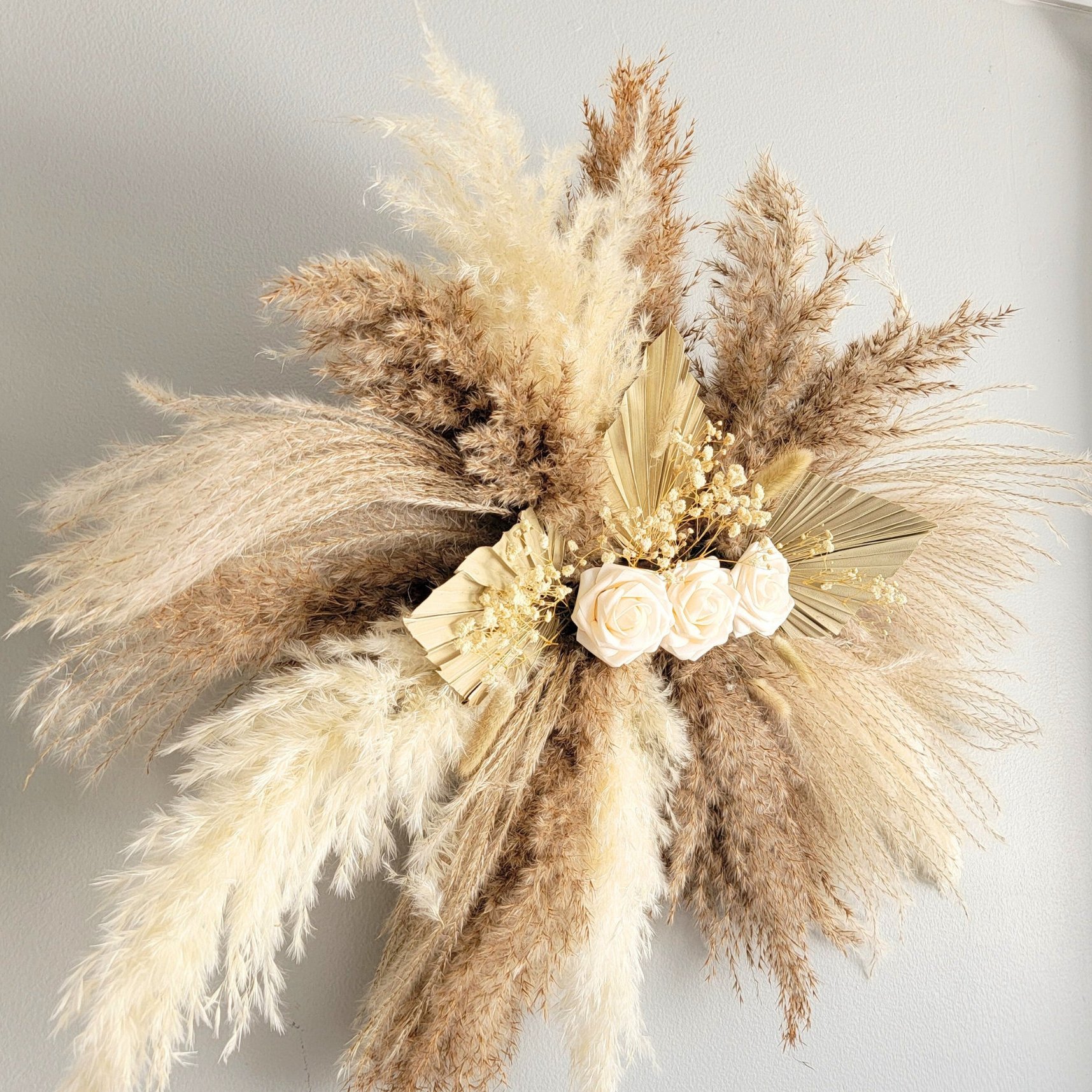 Hagning Diy Kit Boho Wedding Backdrop Decor Wall Floral Arrangement Set Pampas Grass Decor Rustic Boho Fall pampas dried flowers