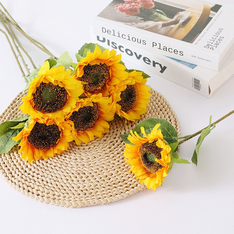 Manufacturers wholesale single sunflower color home decoration photography props floriculture